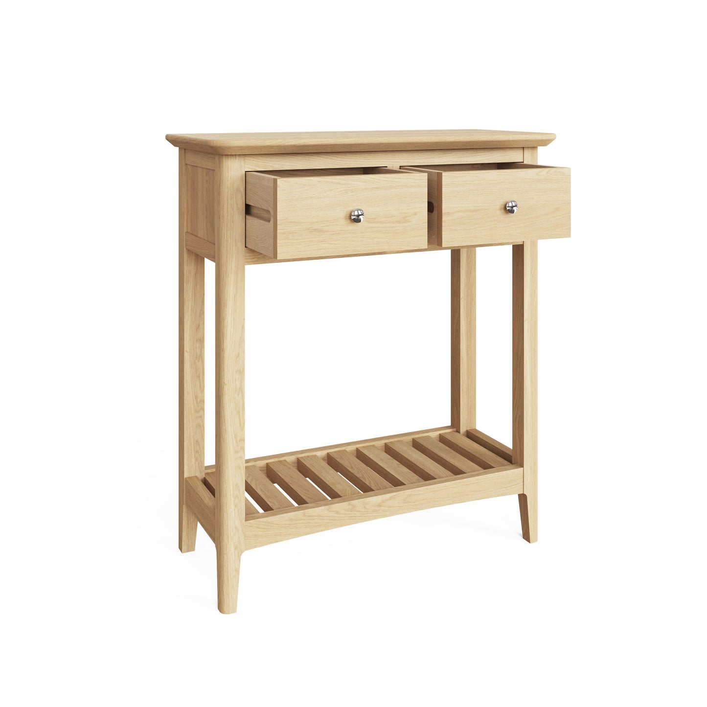 Hudson Ash 2 Drawer Console Hall Table – Slim Storage Unit