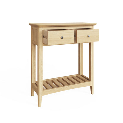 Hudson Ash 2 Drawer Console Hall Table – Slim Storage Unit