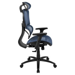 Blue Ergonomic Executive Office Chair with Lumbar Support