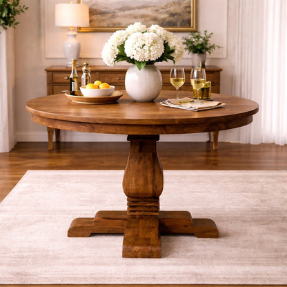 Round Pedestal Artisan Dining Table