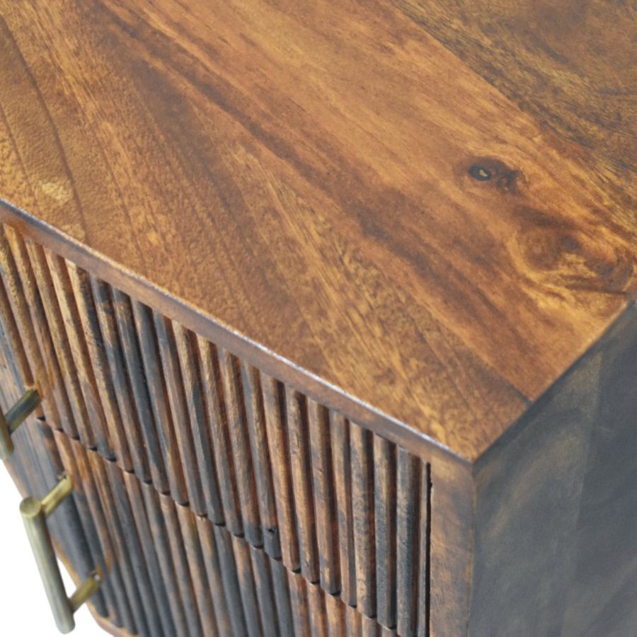 Harper Ribbed Chestnut Bedside