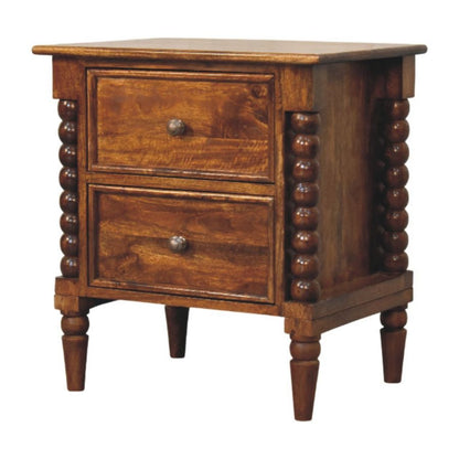 Spindle Beaded Bedside Table