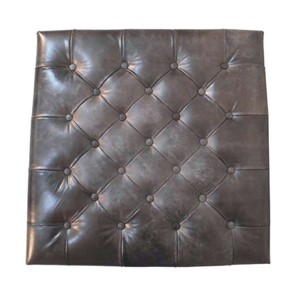 Artisan Black Leather Upholstered Ottoman