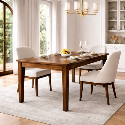 Classic Golden Teak Solid Wood Artisan Dining Table