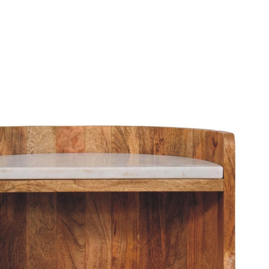 Curved Bedside with Marble Top