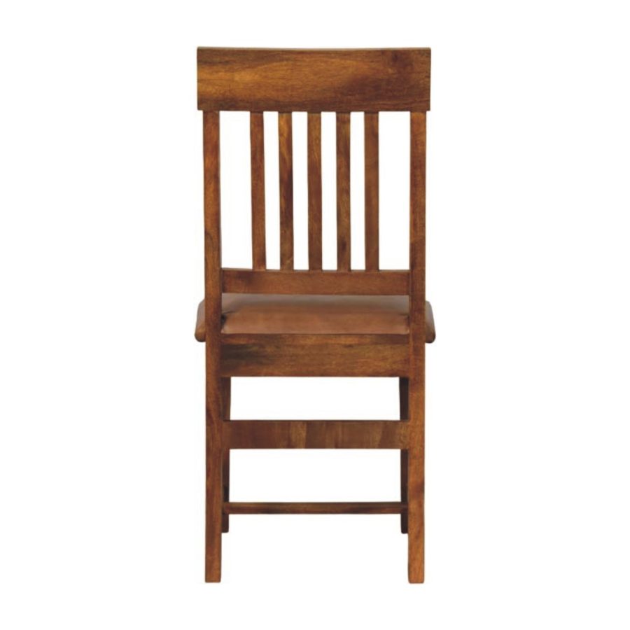 Leather Slatted Dining Chair