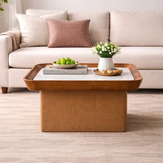 Marble Top Chatai Coffee Table