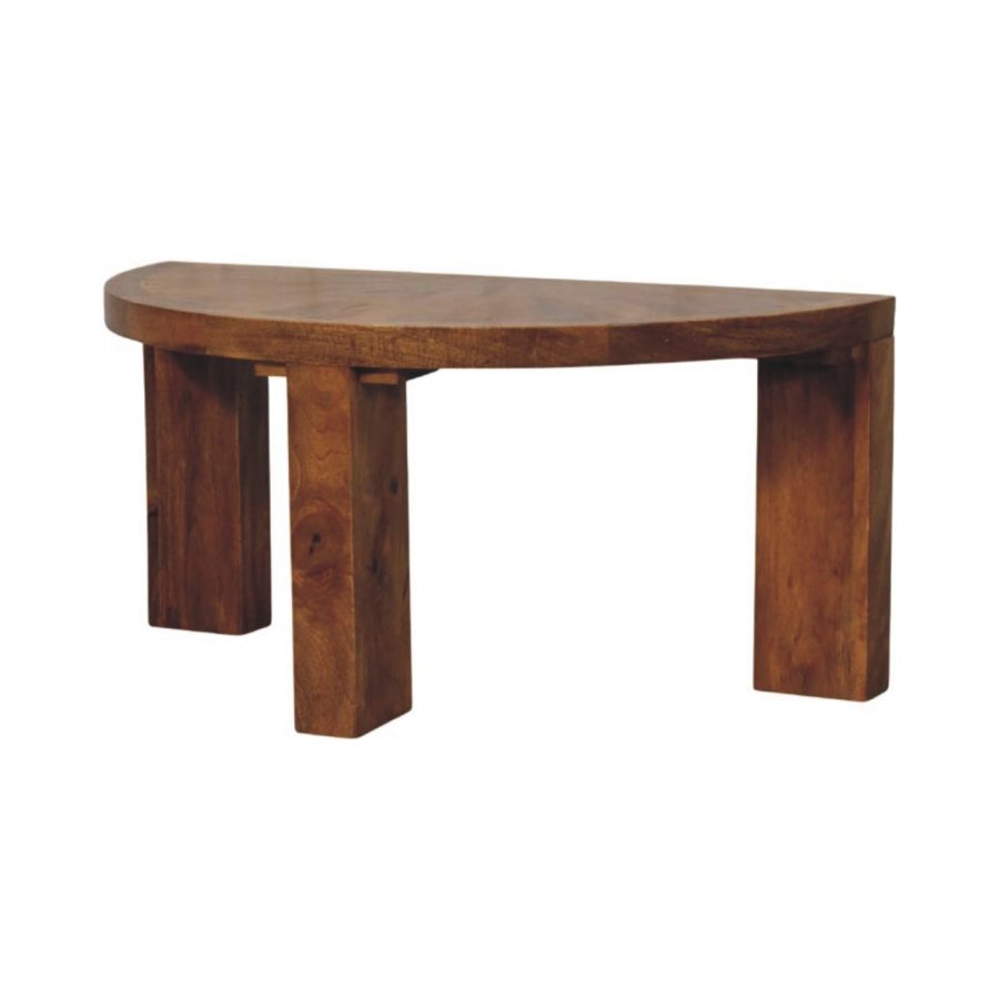 Amber Oak Half Moon Coffee Table