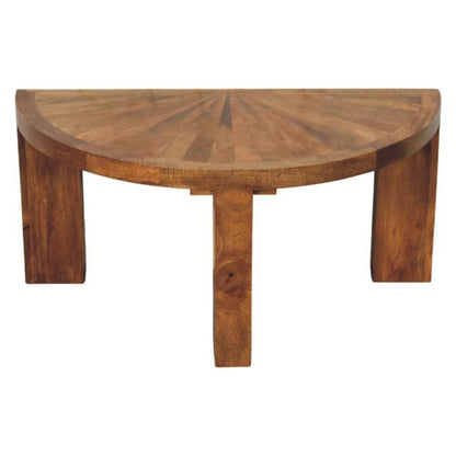 Amber Oak Half Moon Coffee Table