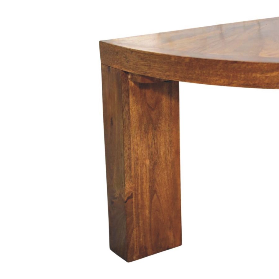 Amber Oak Half Moon Coffee Table