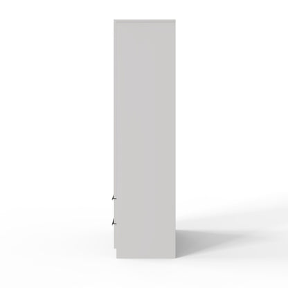 FWStyle Lania Ripple Ridged 2 Door 2 Drawer Wardrobe – White
