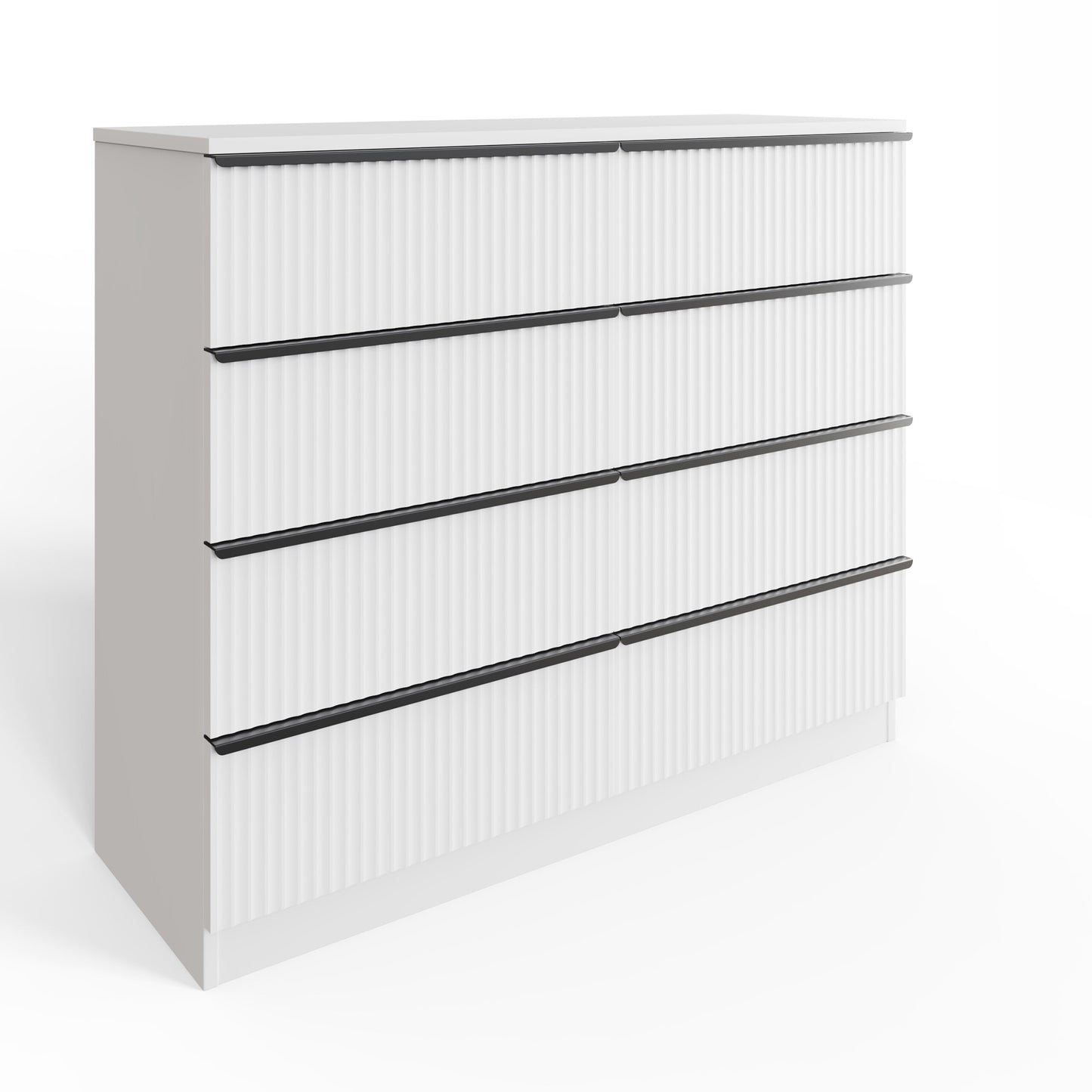 Lania Ripple Ridged 8 Drawer Chest of Drawers – Matt White