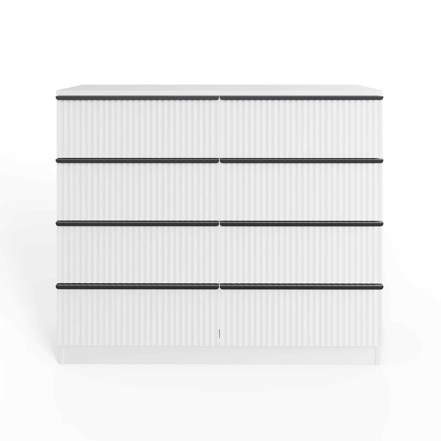 Lania Ripple Ridged 8 Drawer Chest of Drawers – Matt White