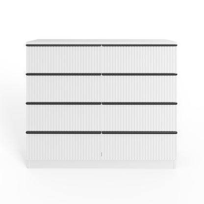 Lania Ripple Ridged 8 Drawer Chest of Drawers – Matt White