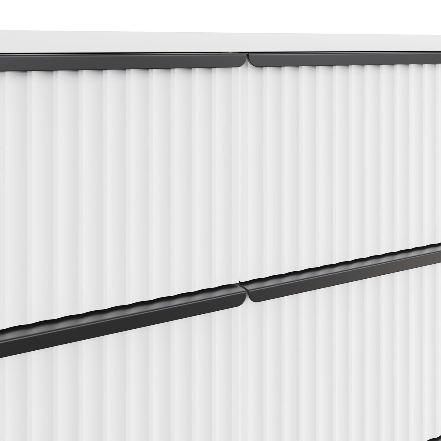 Lania Ripple Ridged 8 Drawer Chest of Drawers – Matt White