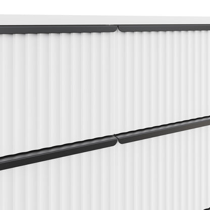 Lania Ripple Ridged 8 Drawer Chest of Drawers – Matt White