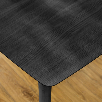 Leif Black Wooden Rectangular Extending Table & 6 Masa Black Dining Chairs