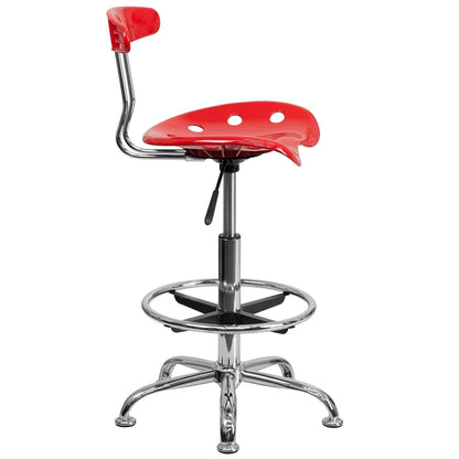 Modern Red Tractor Seat Drafting Stool – Adjustable Bar Chair