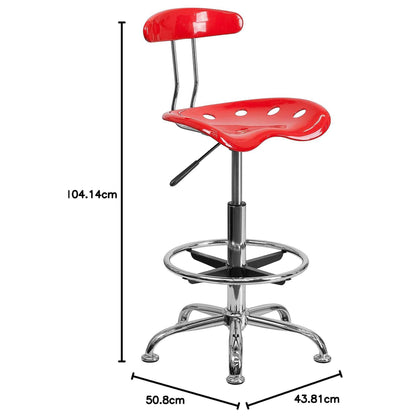 Modern Red Tractor Seat Drafting Stool – Adjustable Bar Chair