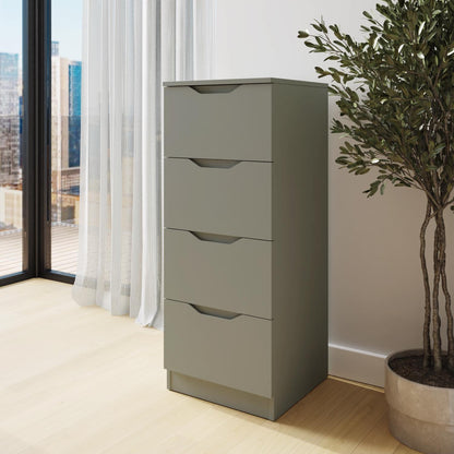 Luno 4-Drawer Tallboy Chest – Ash Green