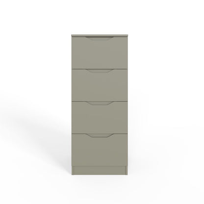 Luno 4-Drawer Tallboy Chest – Ash Green