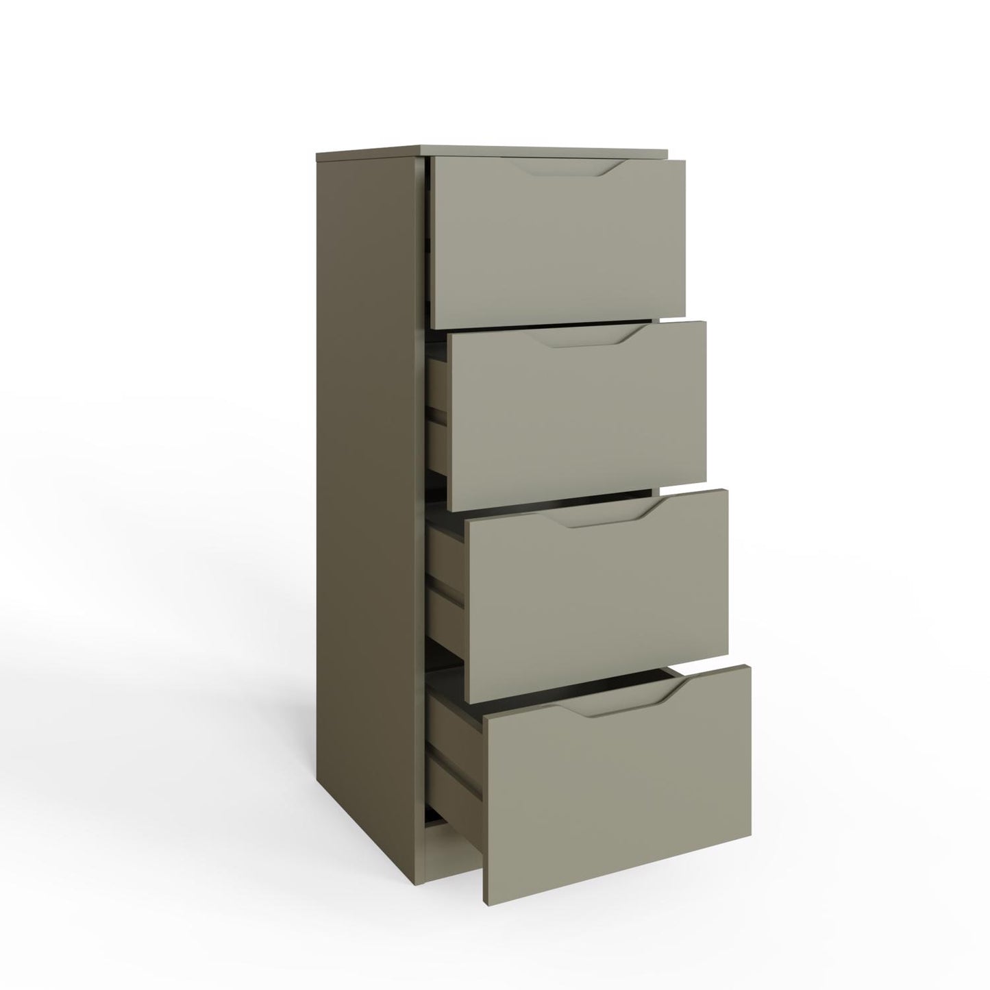 Luno 4-Drawer Tallboy Chest – Ash Green