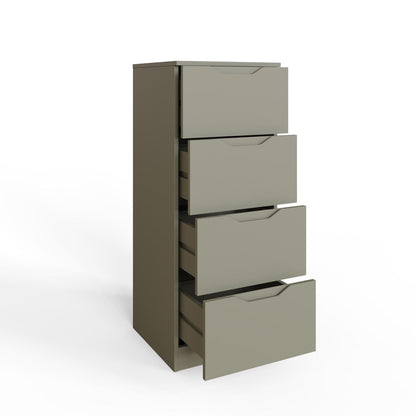 Luno 4-Drawer Tallboy Chest – Ash Green