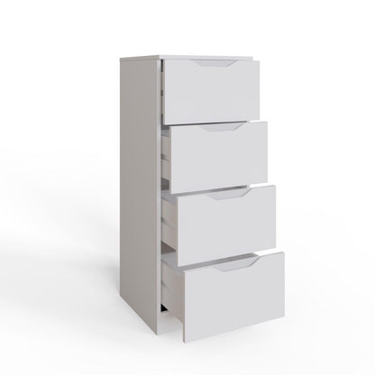 Luno 4-Drawer Tallboy Chest – White