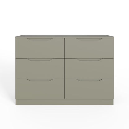 Luno 6 Drawer Chest of Drawers – Ash Green