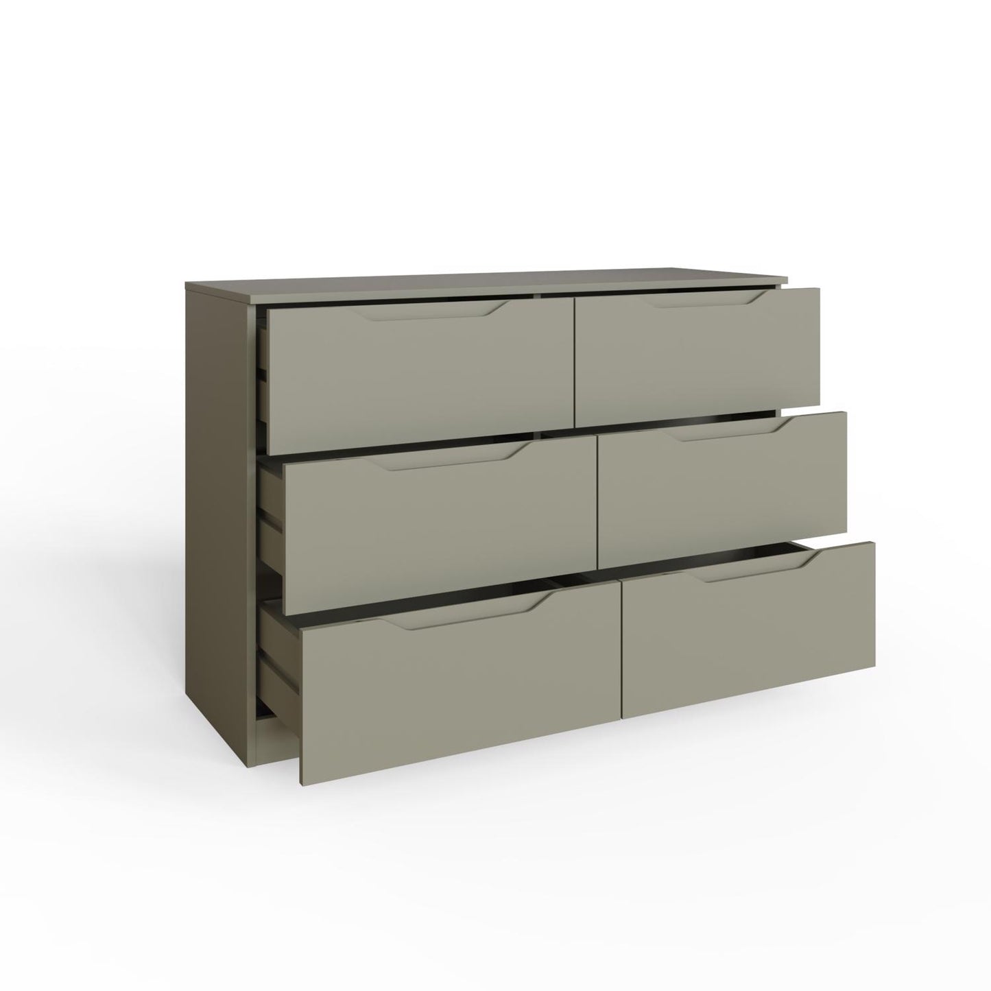 Luno 6 Drawer Chest of Drawers – Ash Green