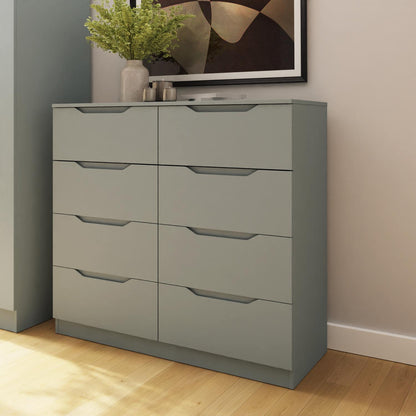 Luno 8 Drawer Chest of Drawers – Ash Green
