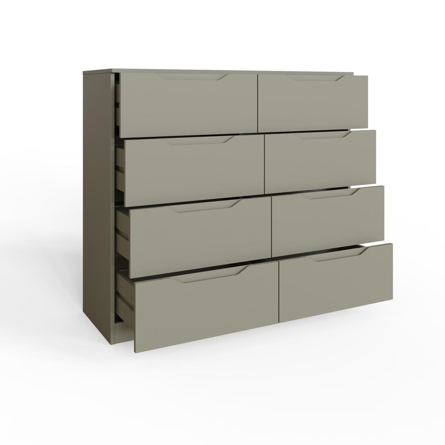 Luno 8 Drawer Chest of Drawers – Ash Green
