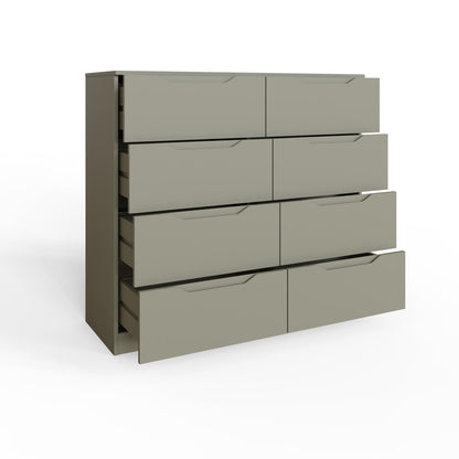 Luno 8 Drawer Chest of Drawers – Ash Green