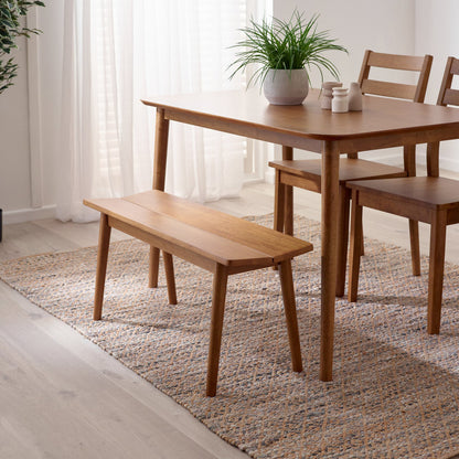 Lynton Small Walnut Effect Wooden Dining Table with 2 Chairs & Bench