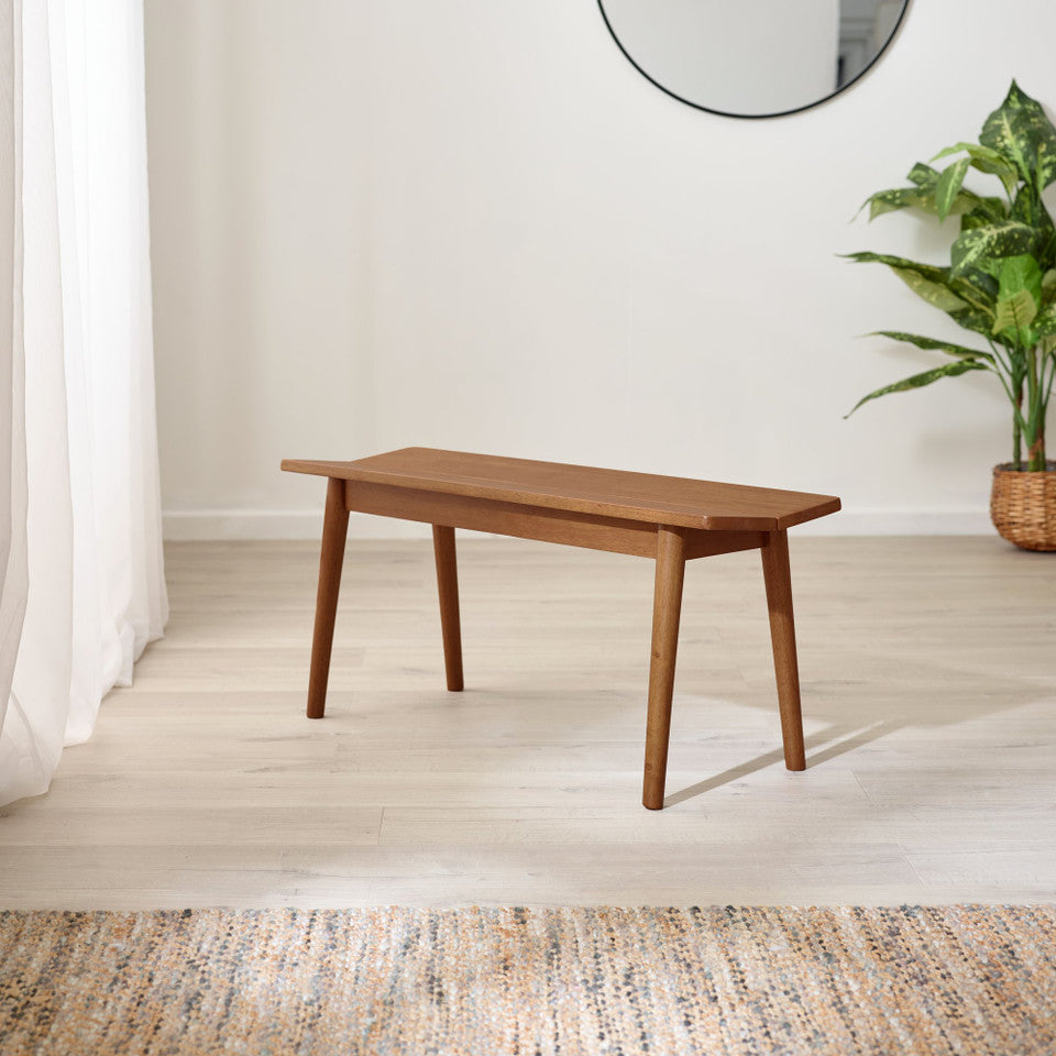 Lynton Small Walnut Effect Wooden Dining Table & 2 Benches