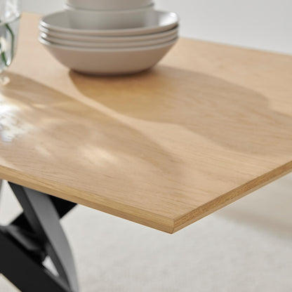 Leonardo Rectangular Black Wood and Metal 4 Seater Dining Table