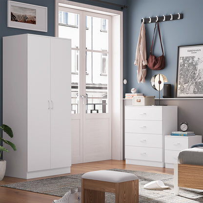 FWStyle Tunis 2 Door Wardrobe – Matt White Finish