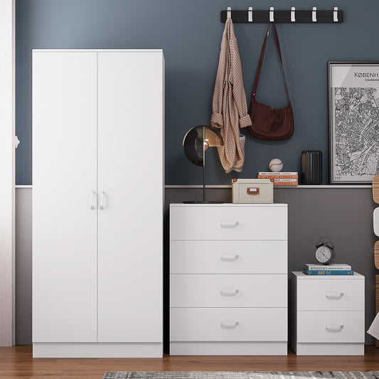 Tunis 3 Piece Bedroom Furniture Set – Matt White