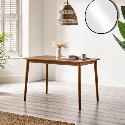 Lynton Small Walnut Effect Wooden Dining Table & 2 Benches