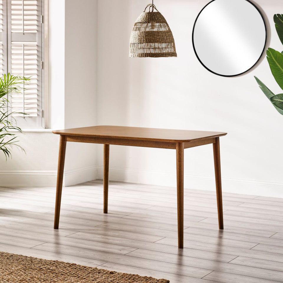 Lynton Small Walnut Effect Wooden Dining Table with 2 Chairs & Bench