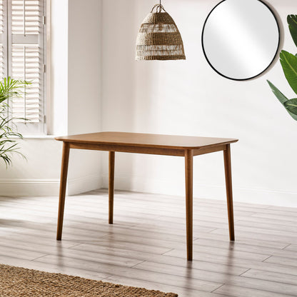 Lynton Small Walnut Effect Wooden Dining Table with 2 Chairs & Bench