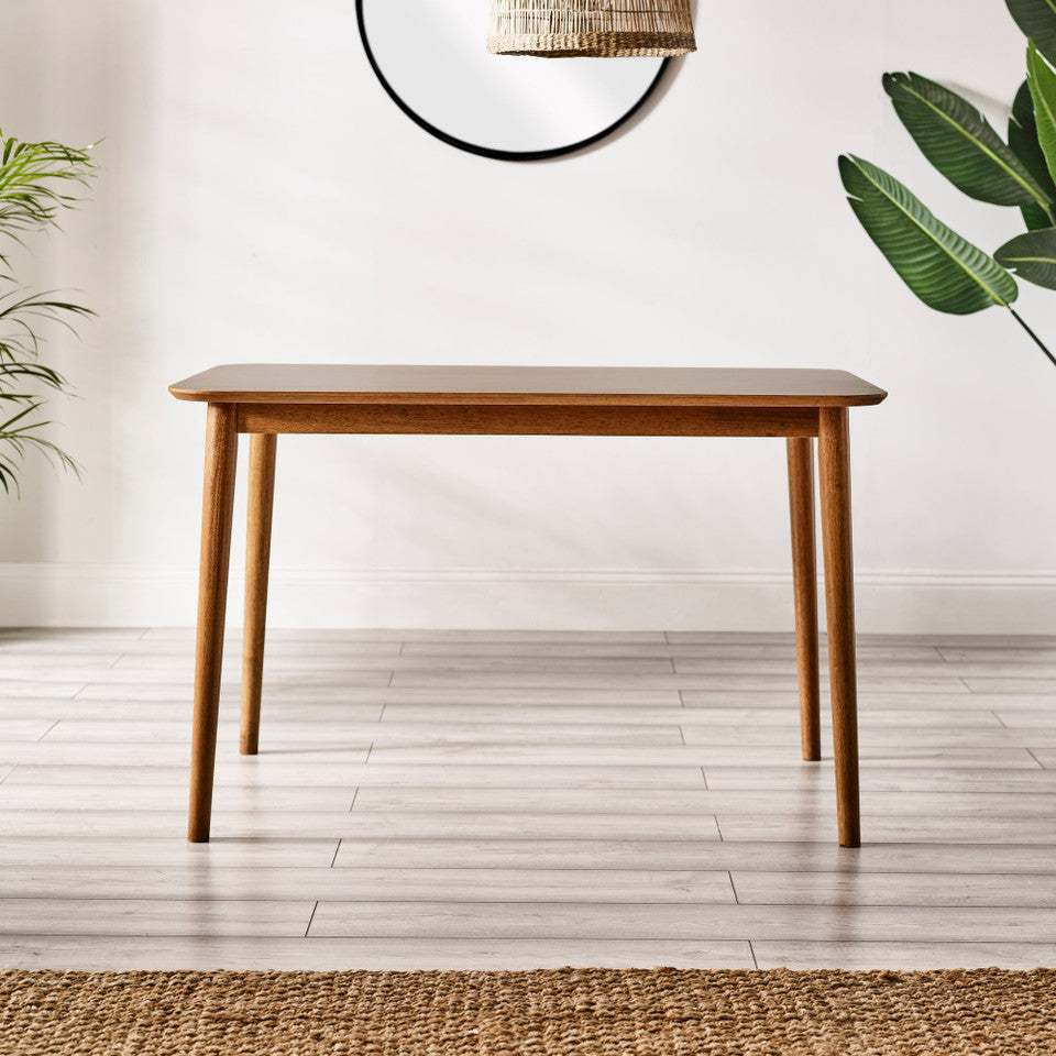 Lynton Small Walnut Effect Wooden Dining Table & 2 Benches