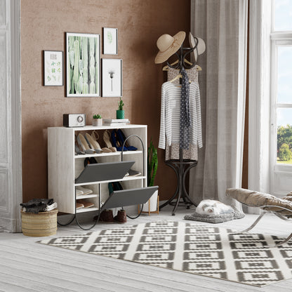 Norfolk Ancient White Anthracite Grey Shoe Cabinet