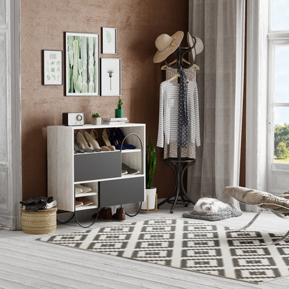 Norfolk Ancient White Anthracite Grey Shoe Cabinet