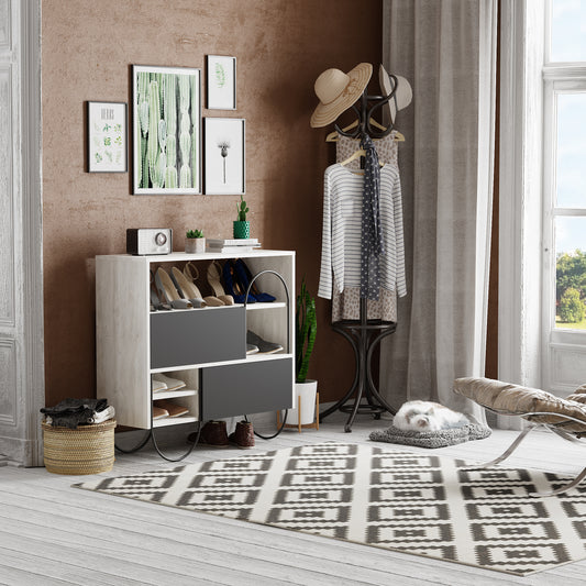 Norfolk Ancient White Anthracite Grey Shoe Cabinet