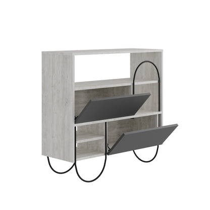 Norfolk Ancient White Anthracite Grey Shoe Cabinet