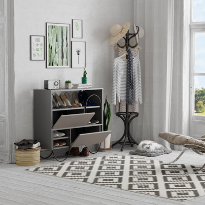 Norfolk Shoe Cabinet – Anthracite Grey & Mocha Grey Modern Hall Storage Unit