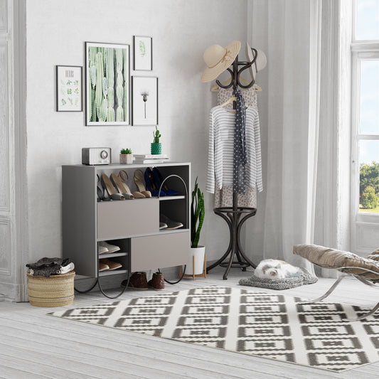 Norfolk Shoe Cabinet – Anthracite Grey & Mocha Grey Modern Hall Storage Unit