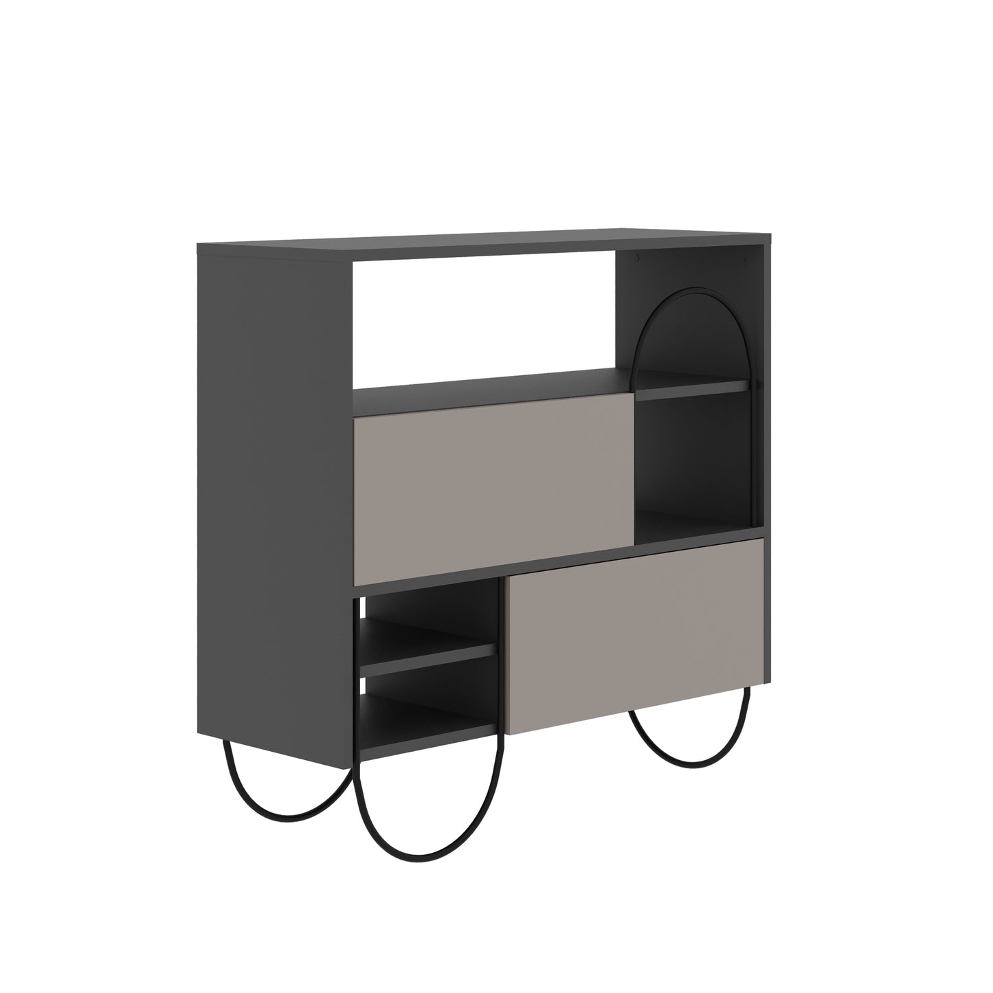 Norfolk Shoe Cabinet – Anthracite Grey & Mocha Grey Modern Hall Storage Unit