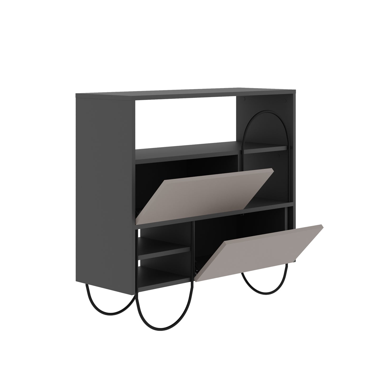 Norfolk Shoe Cabinet – Anthracite Grey & Mocha Grey Modern Hall Storage Unit